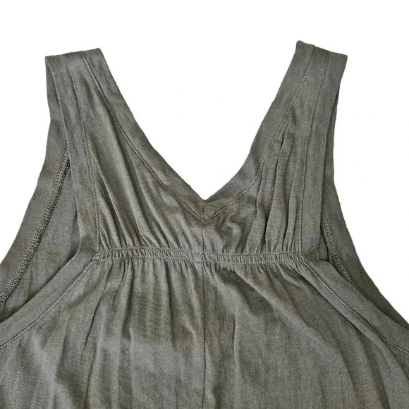 Susina Size Medium Gray‎ Olive Sleeveless Scoop-Neck Cinch Back Tank Top - Picture 7 of 7